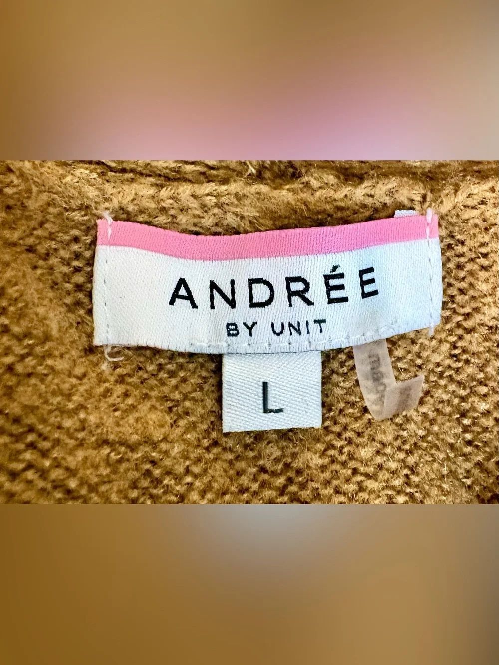 Falll!! ANDREE BY UNIT Colorblock Open Front Cardigan - Brown, Cream & Rust - Picture 3 of 3